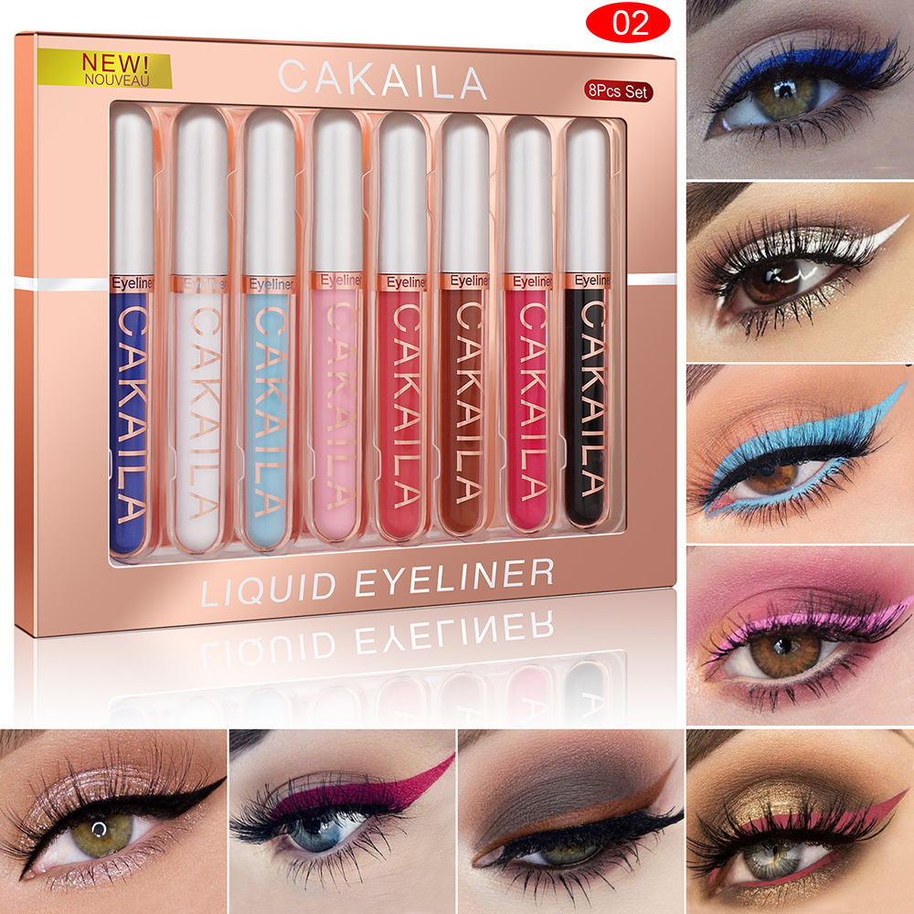 8-Color Set Waterproof Eyeline - đánh giá và giá Beauty Linasi Makeup