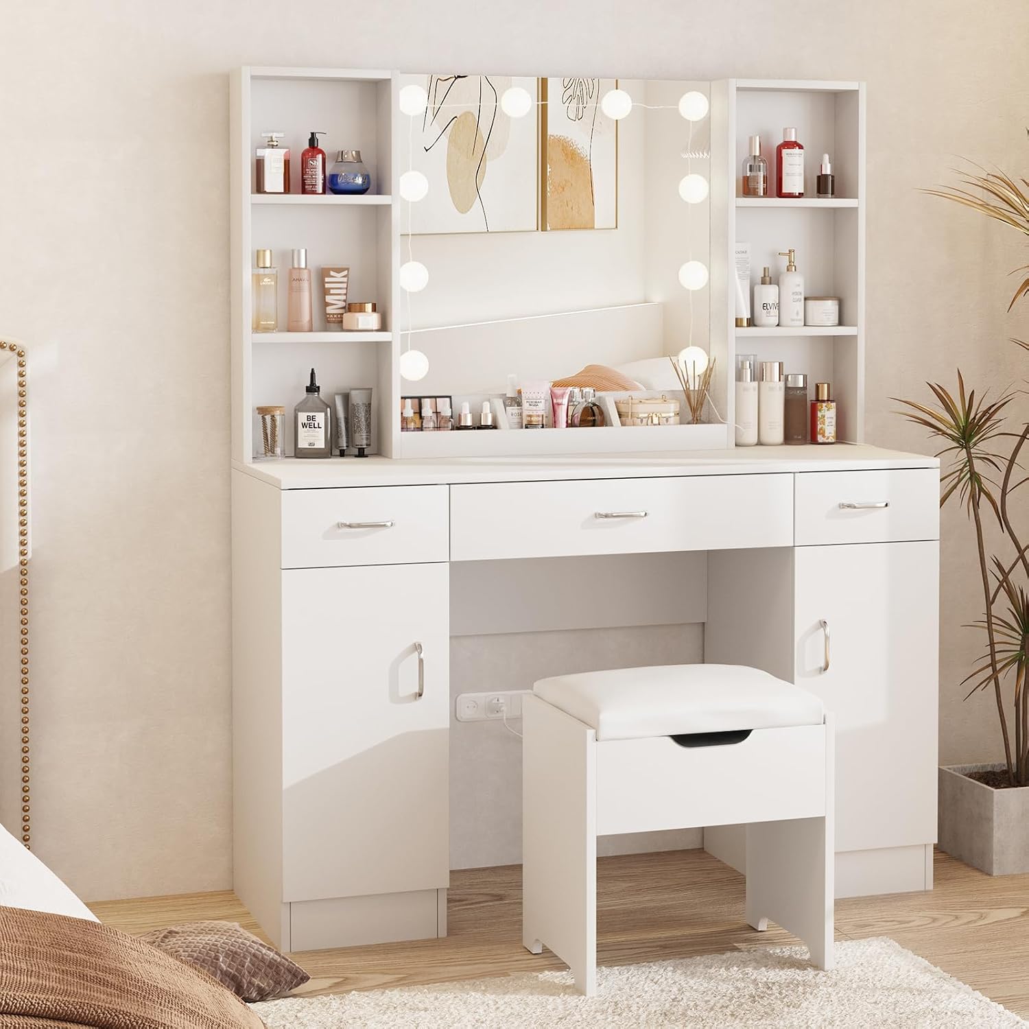 Makeup Vanity Desk with Lighte - đánh giá và giá Beauty Makeup Table