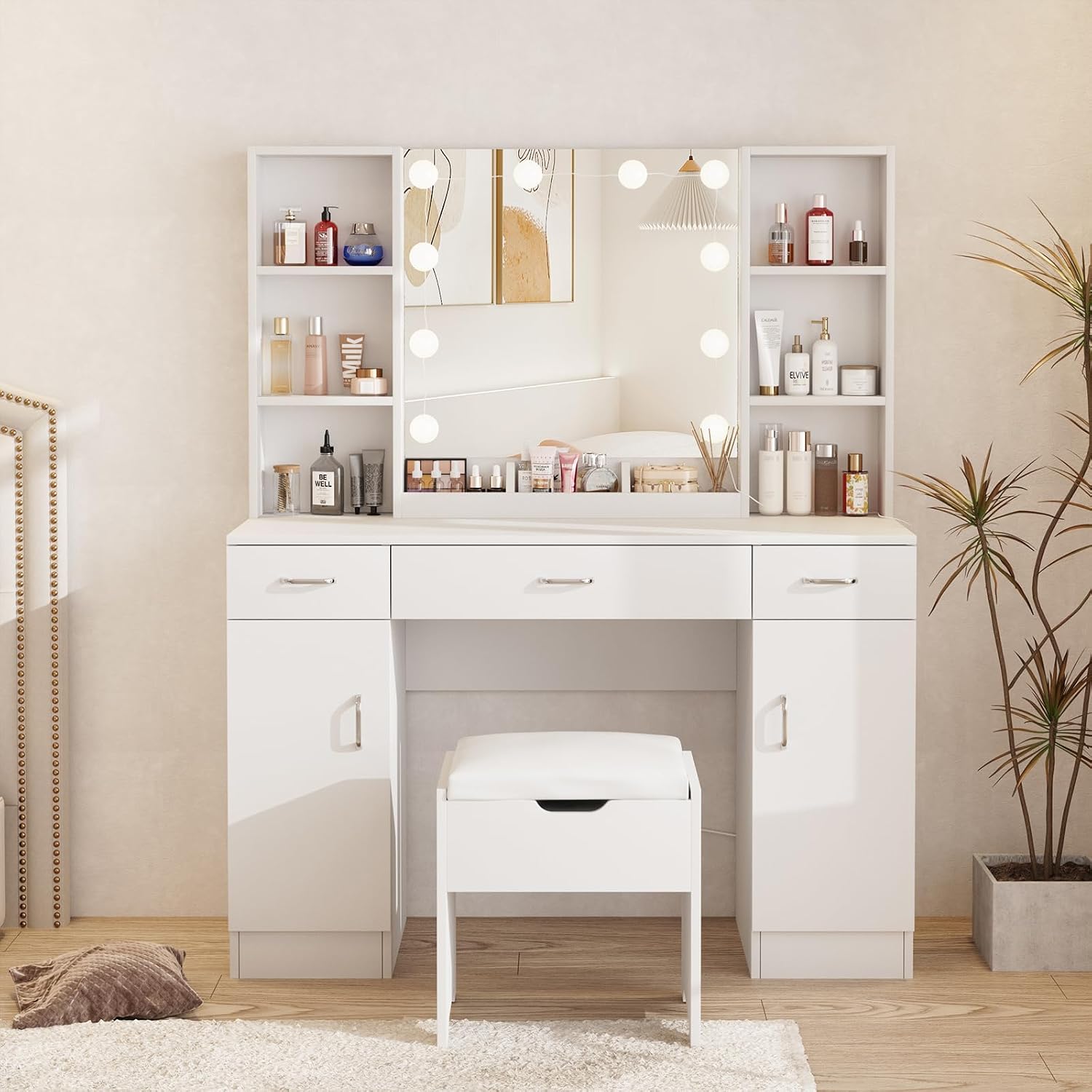 Makeup Vanity Desk with Lighte - đánh giá và giá Beauty Makeup Table