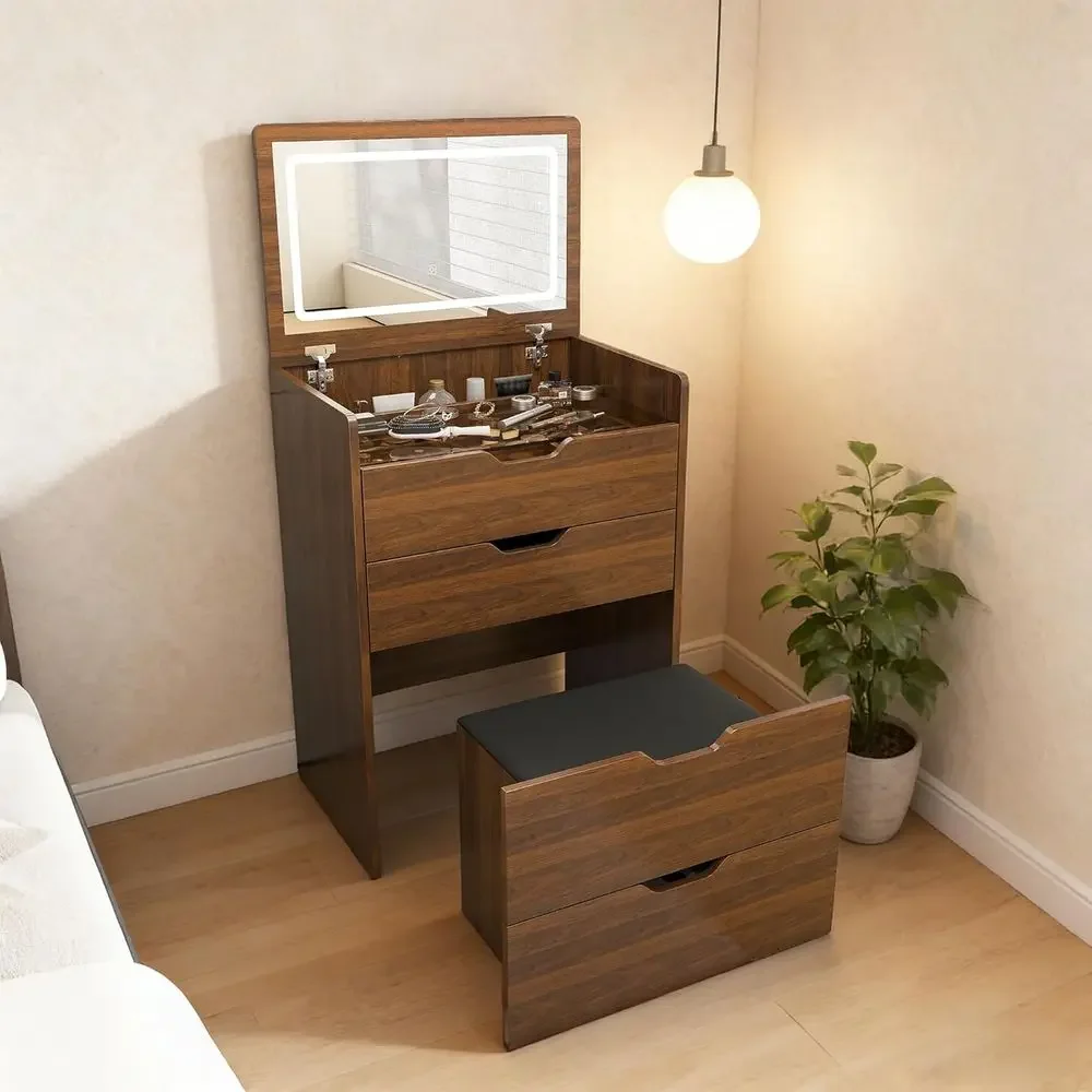 3-in-1 Vanity Desk with Illumi - đánh giá và giá Beauty Makeup Table