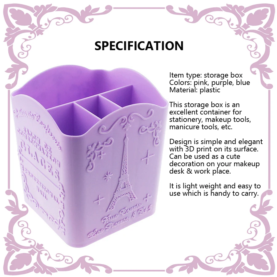 4-Compartment Nail Art Brush H - đánh giá và giá Beauty Makeup Box