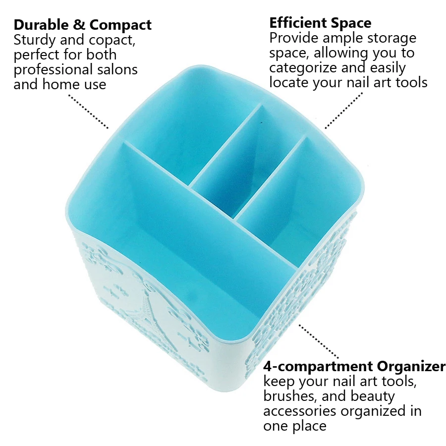 4-Compartment Nail Art Brush H - đánh giá và giá Beauty Makeup Box