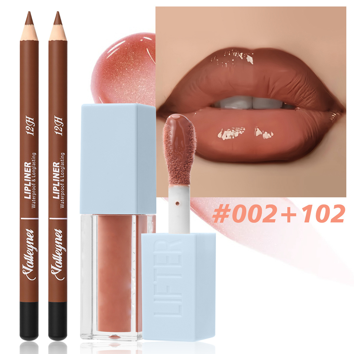 2Pcs/Set Lipliner + Lip Oil Ma - đánh giá và giá Beauty Linasi Makeup