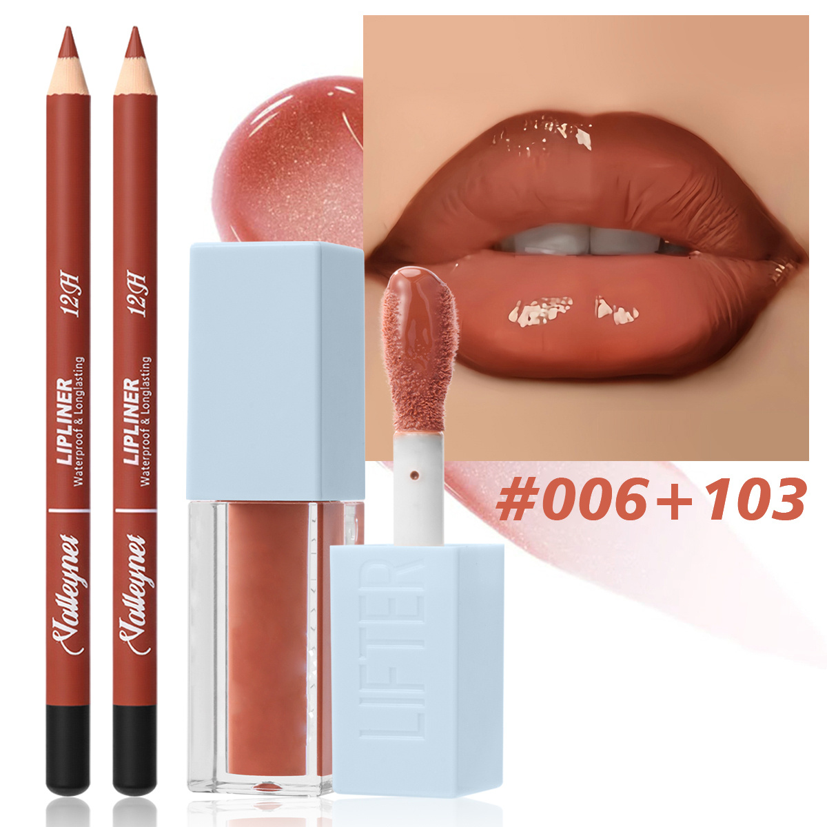 2Pcs/Set Lipliner + Lip Oil Ma - đánh giá và giá Beauty Linasi Makeup