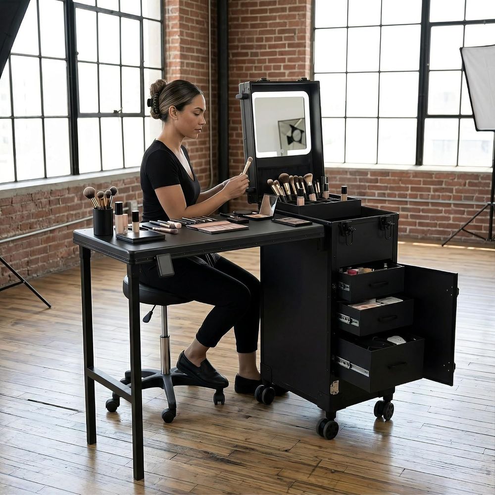 Portable Nail Art Table with S - đánh giá và giá Beauty Makeup Table