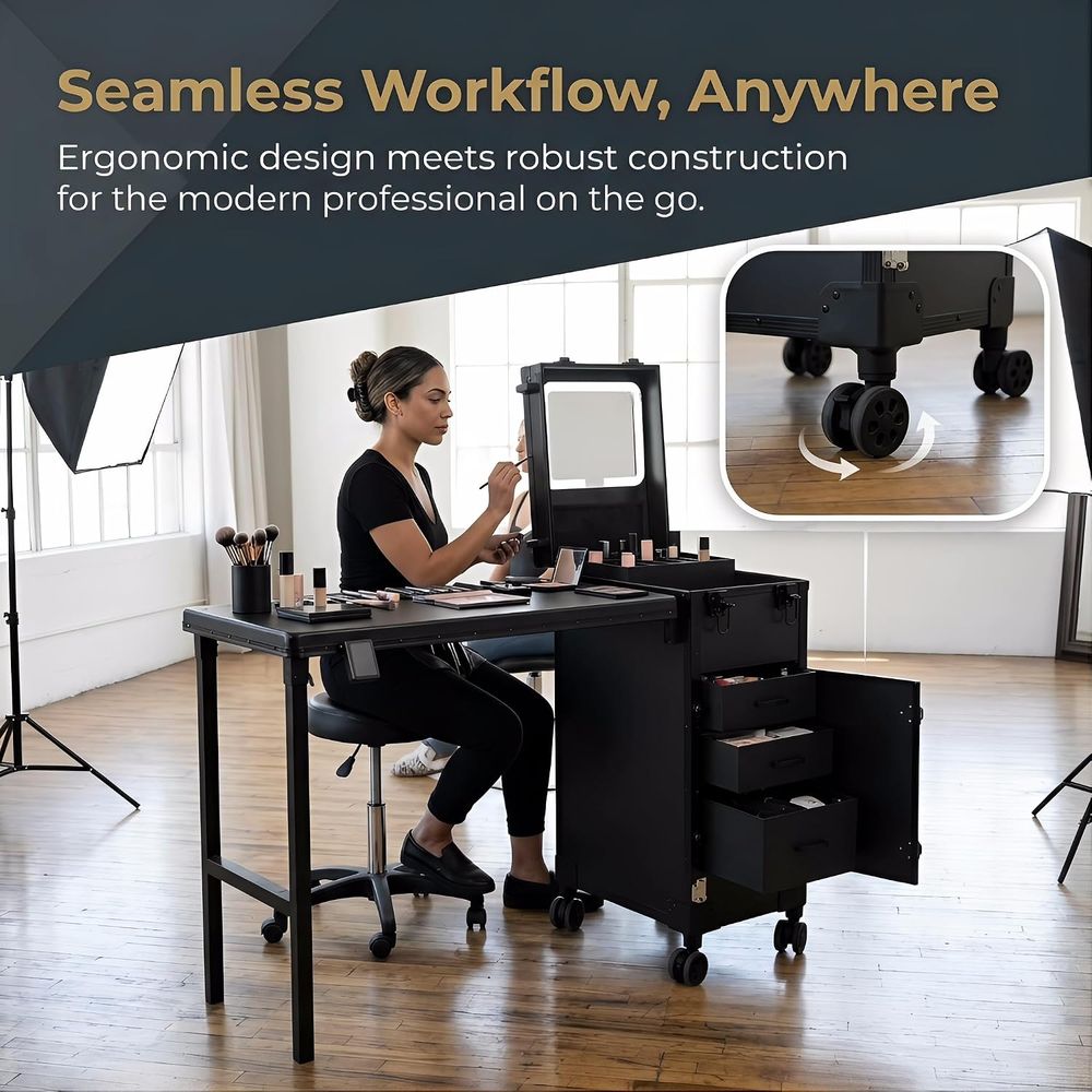 Portable Nail Art Table with S - đánh giá và giá Beauty Makeup Table