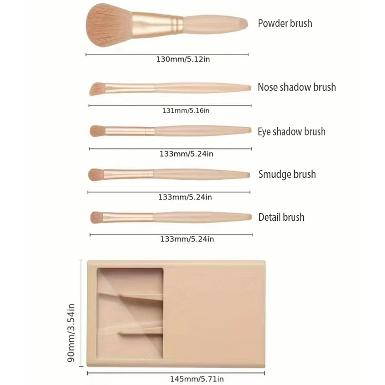 5pcs Cosmetic Brush Kit With M - đánh giá và giá Beauty Makeup Box Set