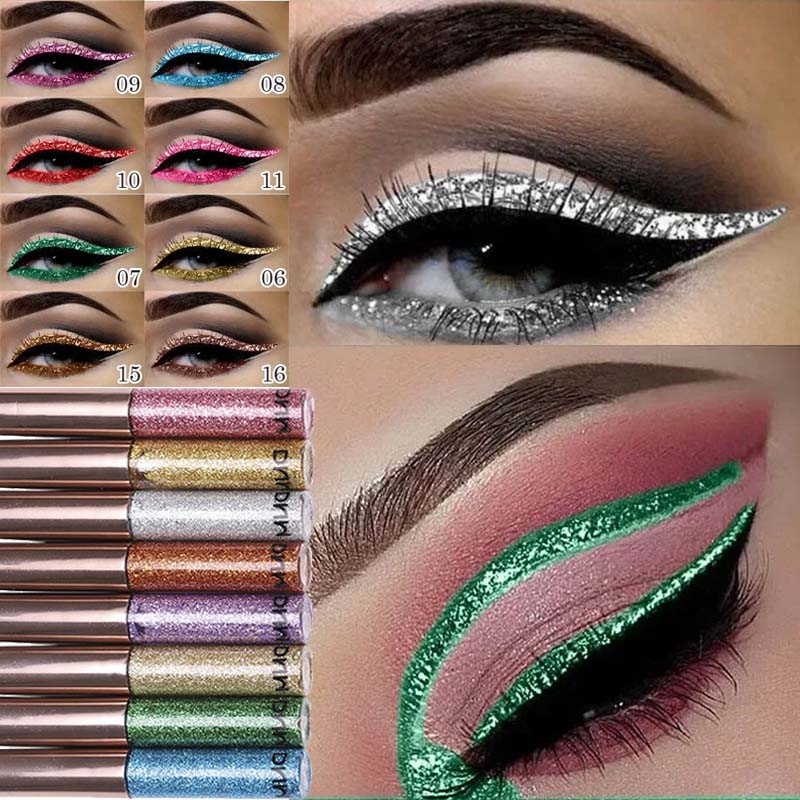 16 Colors Diamond Liquid Eyeli - đánh giá và giá Beauty Linasi Makeup